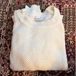 Old Navy Women's White Crew Neck Sweater